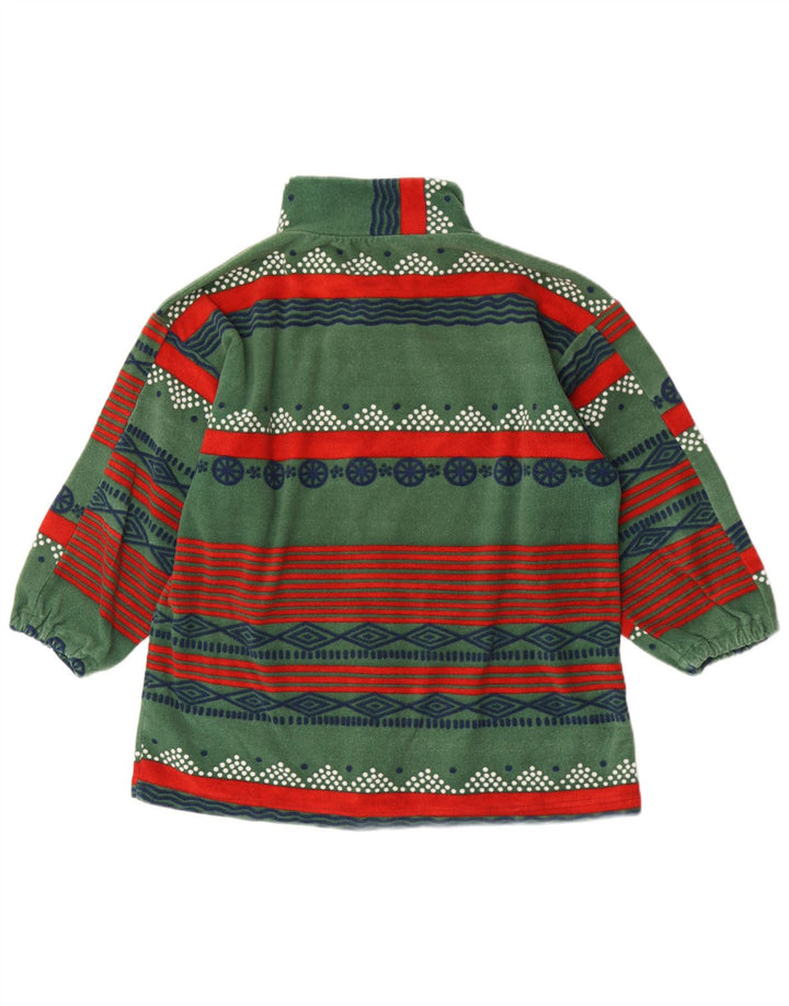 Vintage Herren Fleecejacke UK 38 Mittelgrün Geometrisch