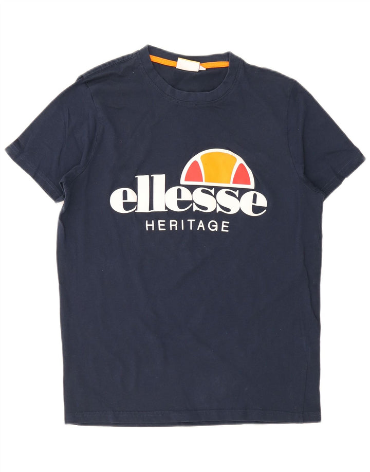 Ellesse Herren-T-Shirt mit Grafik, mittlere marineblaue Baumwolle