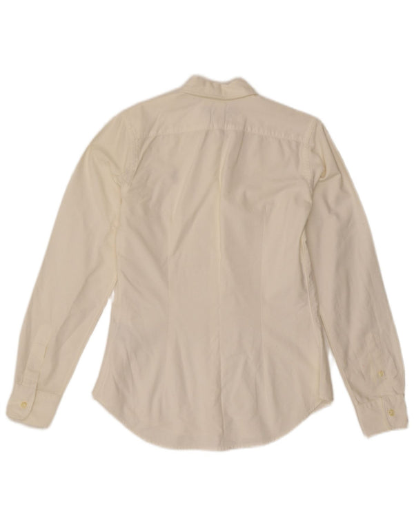 Ralph Lauren Damen Slim Fit Hemd US 4 Small Off White Cotton