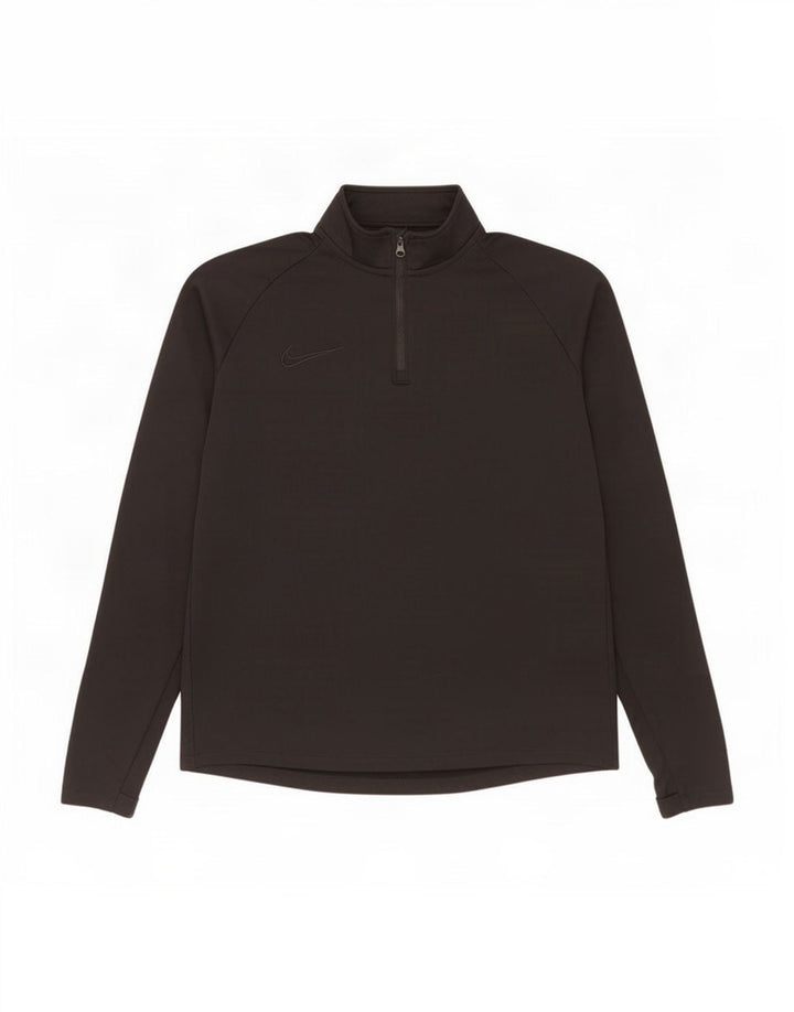 Nike Herren Dri Fit Pullover-Trainingsanzugoberteil mit Reißverschluss, Mittelschwarzes Polyester