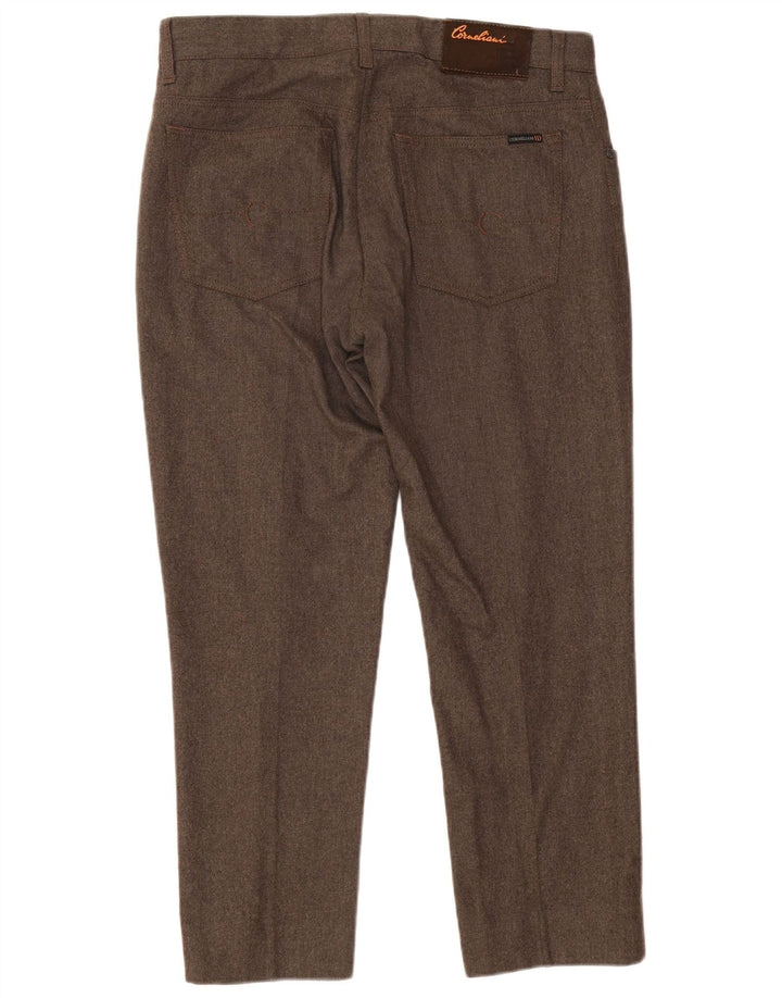 CORNELIANI Gerade Freizeithose für Herren, W36, L28, braune Wolle
