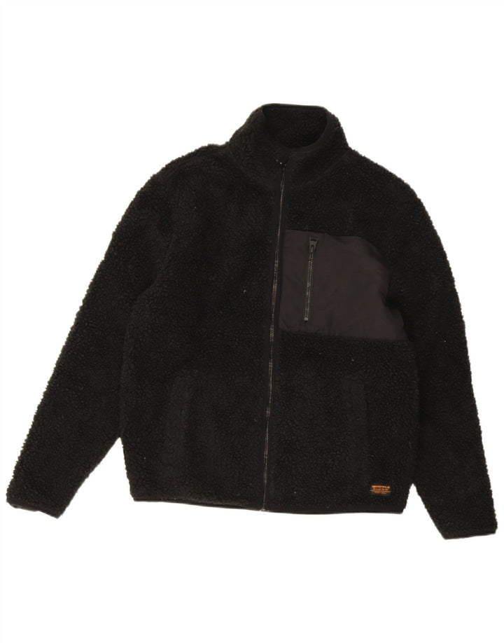 Superdry Herren Fleecejacke UK 36 Small Schwarz Polyester