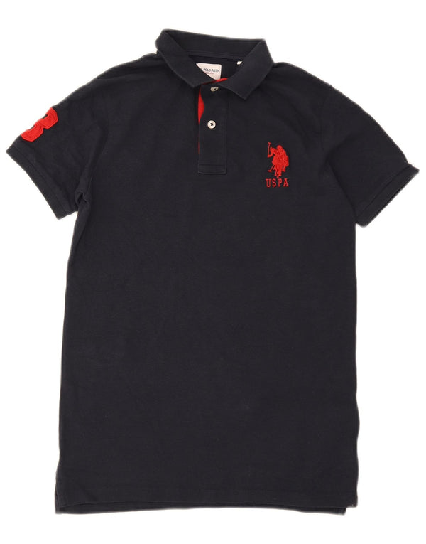 US Polo Assn Kurzarm-Grafikshirt für Jungen, 12–13 Jahre, marineblaue Baumwolle