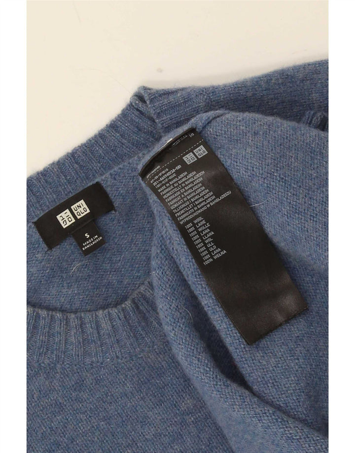 Uniqlo Herren-Pullover mit Rundhalsausschnitt, kleine blaue Wolle