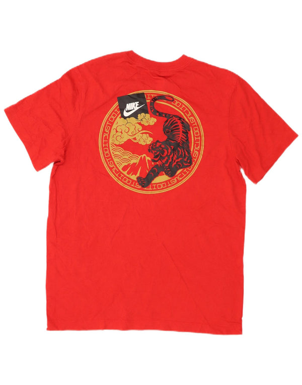 Nike Herren-T-Shirt mit Grafik, mittelrote Baumwolle