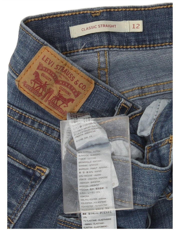 LEVI'S Damen-Jeans, klassisch, klassische Passform, gerade, US 12, Größe L, W32, L28, Blau