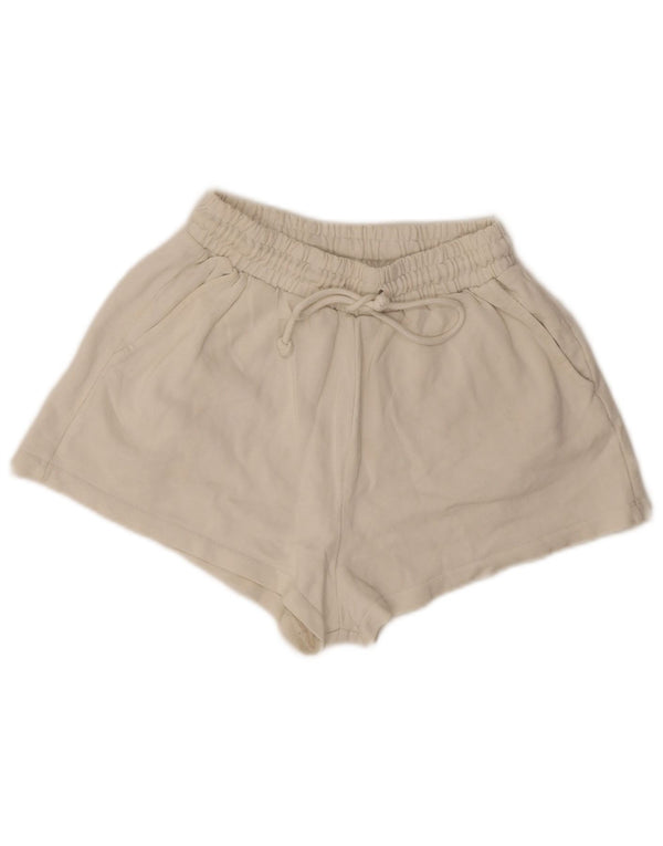 Zara Damen-Sportshorts, Größe S, weiße Baumwolle