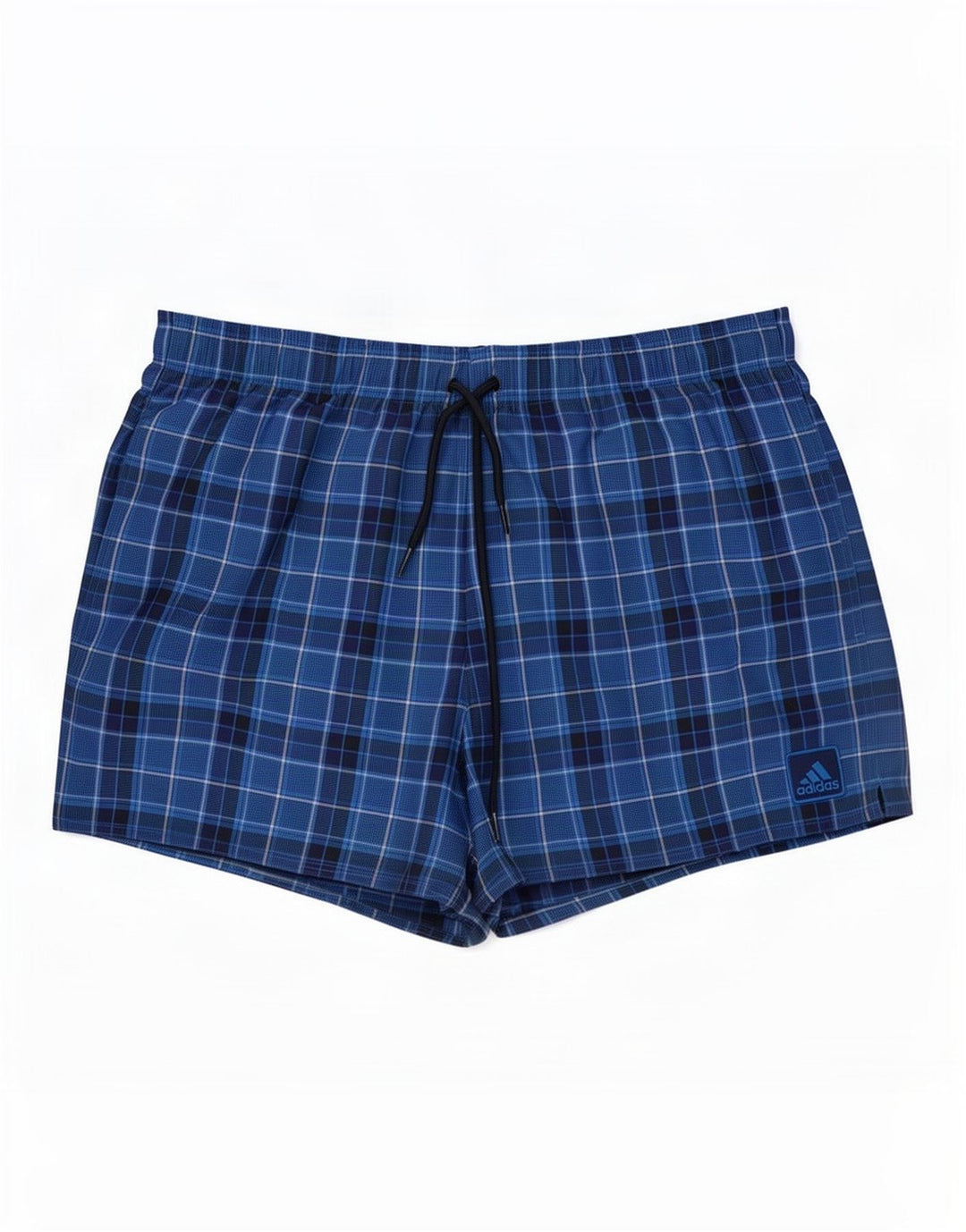 Adidas Herren-Badeshorts, groß, marineblau, kariert, Polyester