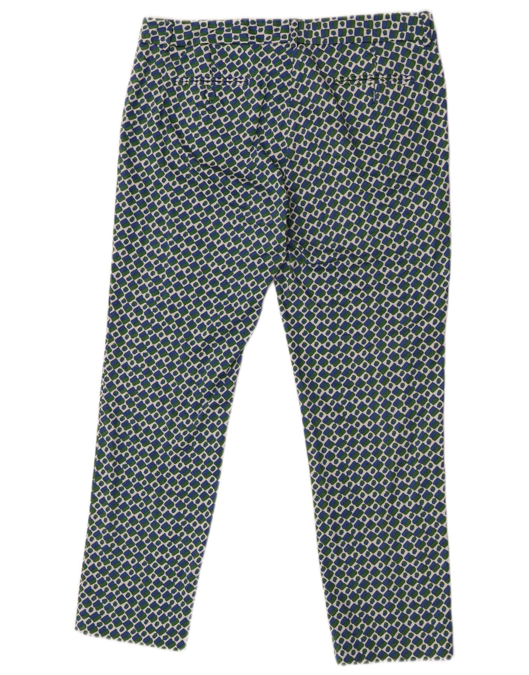 Max Mara Damen Weekend Straight Chino-Hose W32 L26 Blau Geometrisch