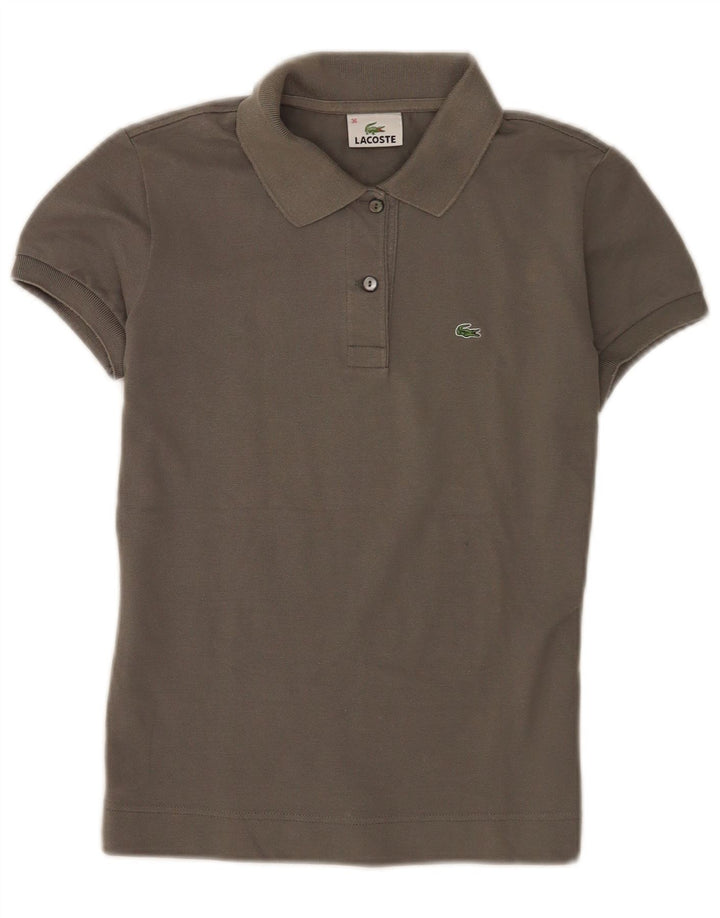 Lacoste Damen-Poloshirt, Größe 36, kleine graue Baumwolle