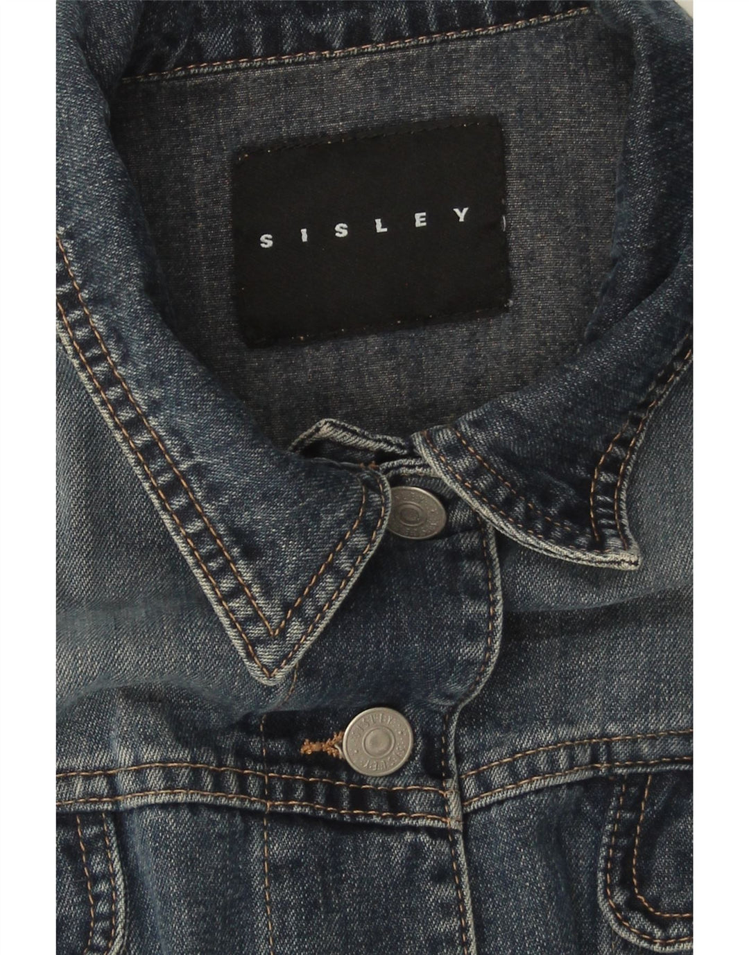 SISLEY Womens Denim Jacket UK 14 Medium Blue Vintage Sisley and Second-Hand Sisley from Messina Hembry 