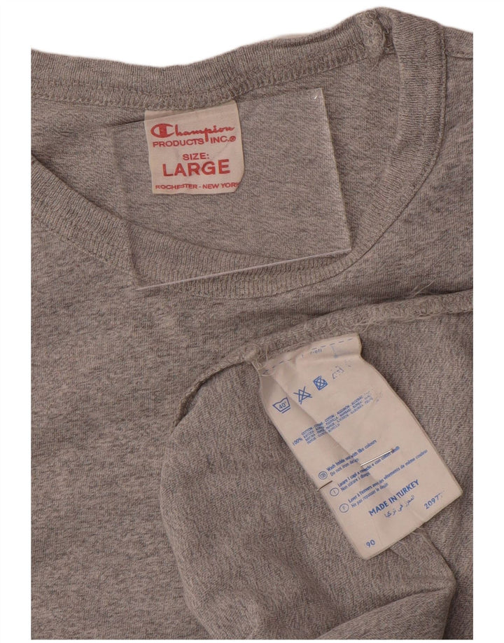 Champion Herren-T-Shirt mit Grafik, Größe L, Grau, Baumwolle