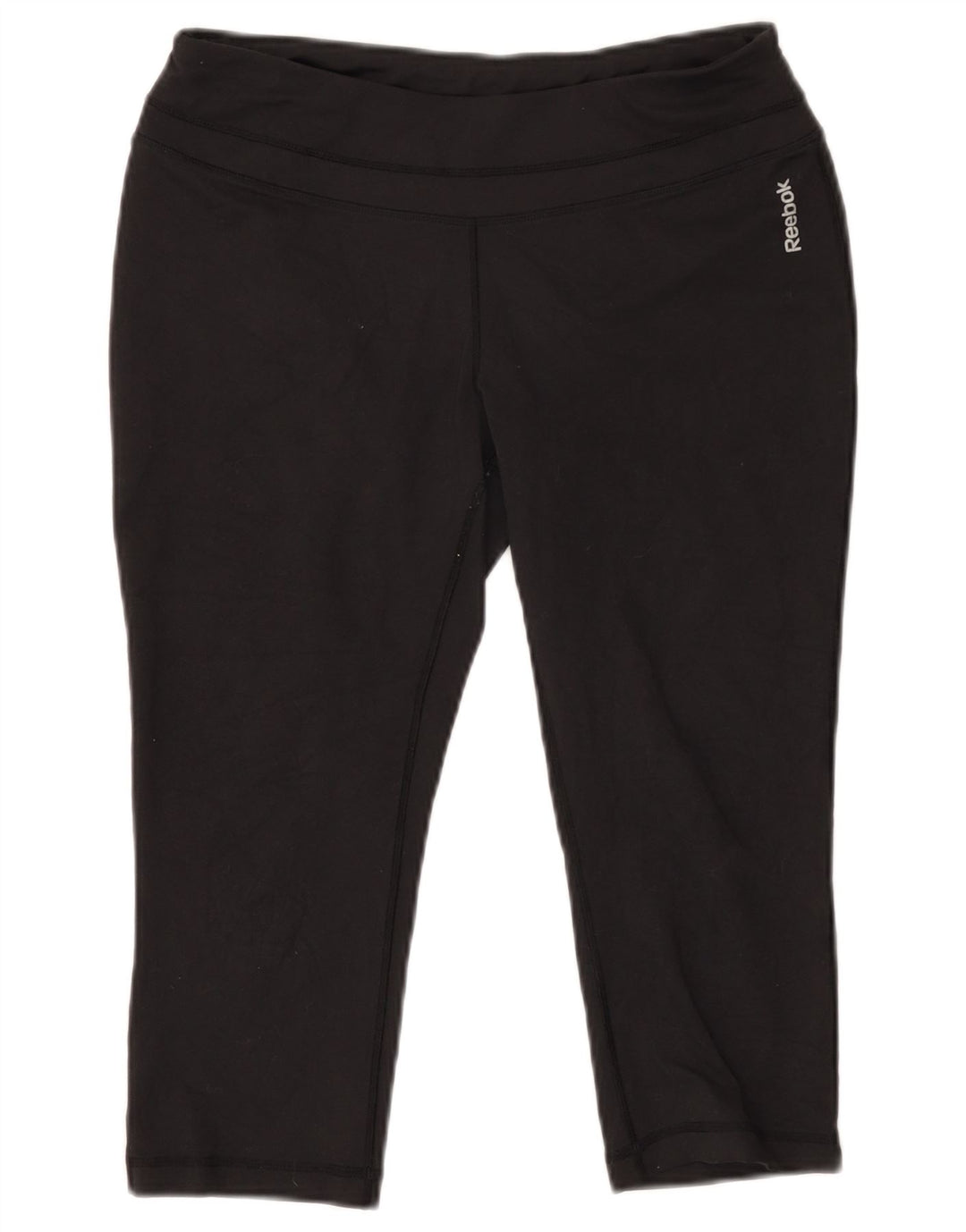 REEBOK Damen Capri-Leggings UK 14 Large Schwarz Polyester