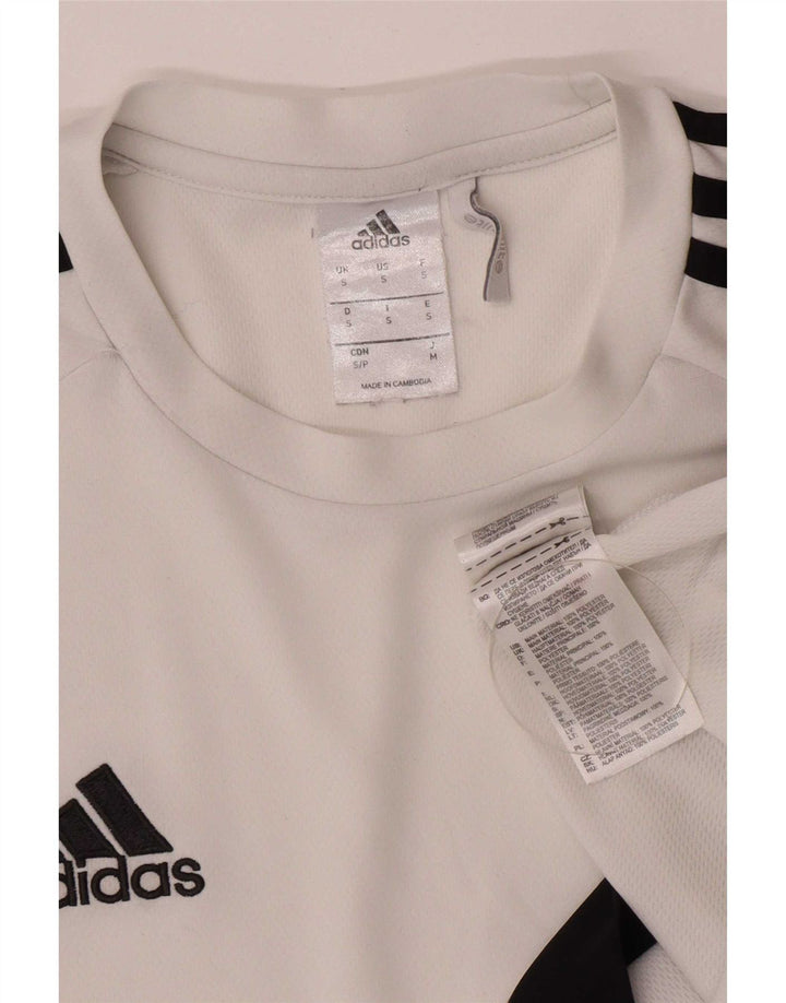 Adidas Herren Climalite T-Shirt Top Small Weiß Colourblock Polyester
