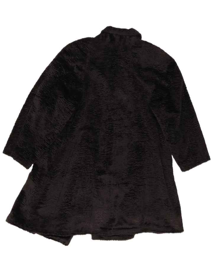 Damen Kunstpelzmantel IT 44 Medium Schwarz Synthetik