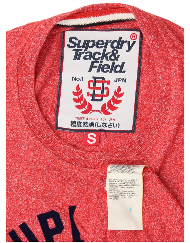 SUPERDRY Herren-T-Shirt mit Grafik, Größe S, rote Baumwolle