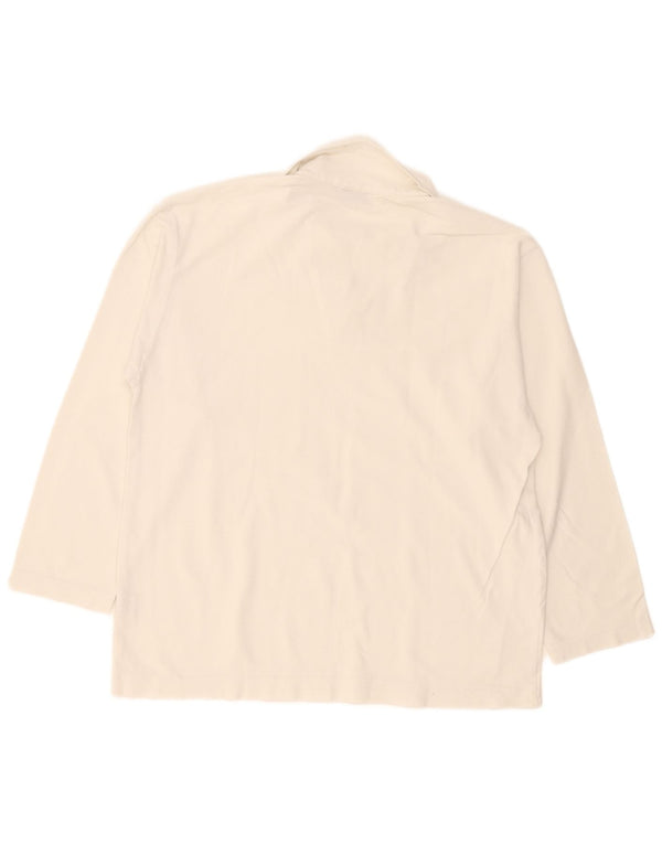 Napapijri Herren-Langarm-Poloshirt XL aus weißer Baumwolle
