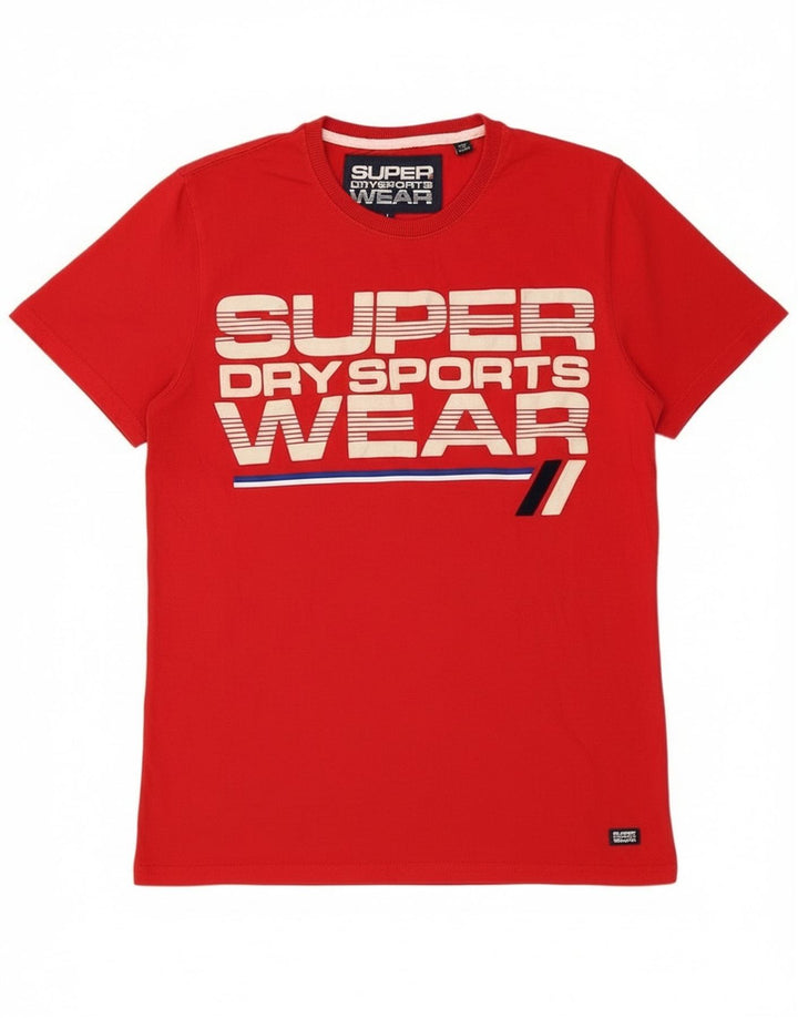 Superdry Herren-T-Shirt mit Grafik, Größe L, aus roter Baumwolle
