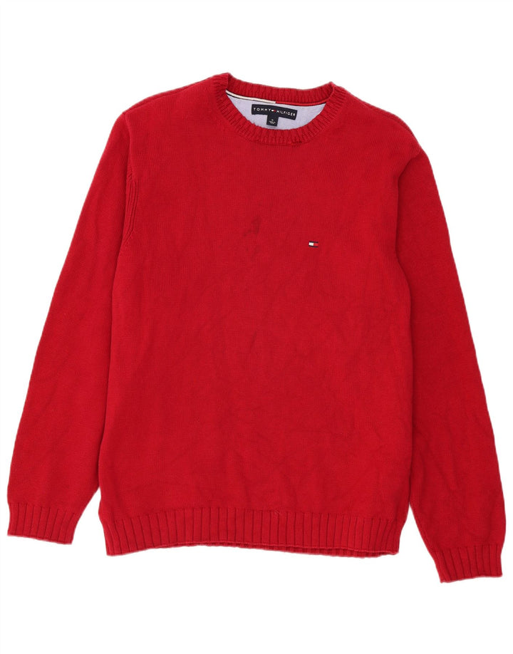 Tommy Hilfiger Herren-Pullover mit U-Boot-Ausschnitt, mittleres Burgunderrot
