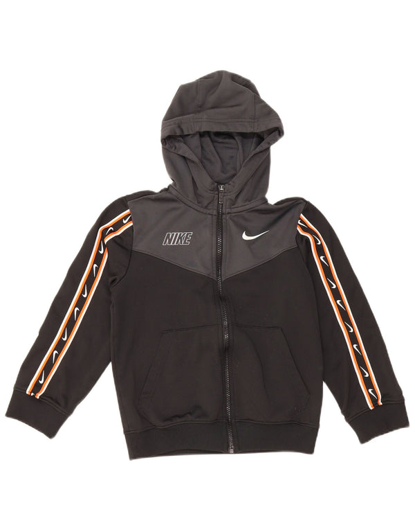 NIKE Dri Fit Graphic Kapuzenpullover für Jungen, 8–9 Jahre, Größe S, Schwarz, Farbblock