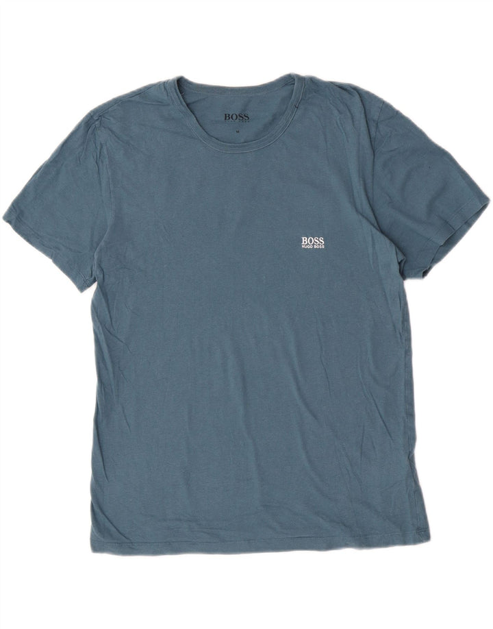 Hugo Boss Herren T-Shirt Top mittelblaue Baumwolle