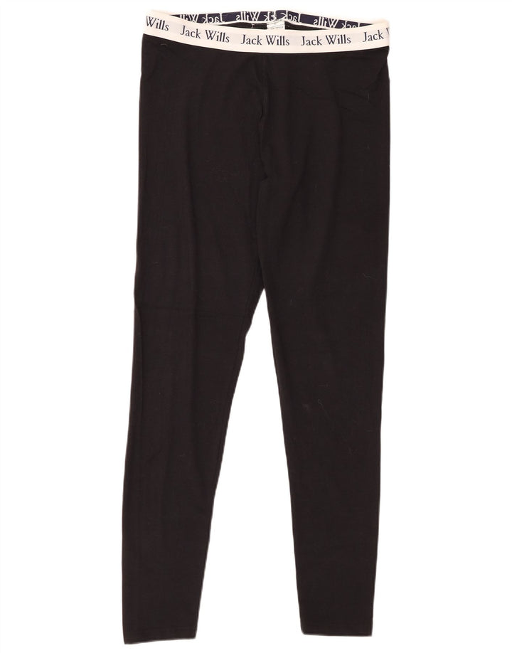 JACK WILLS Damen-Leggings mit Grafik, UK 12, Mittelschwarz, Colourblock-Baumwolle