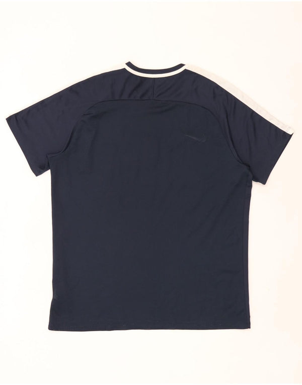Nike Herren Dri Fit T-Shirt Top XL Marineblau Farbblock
