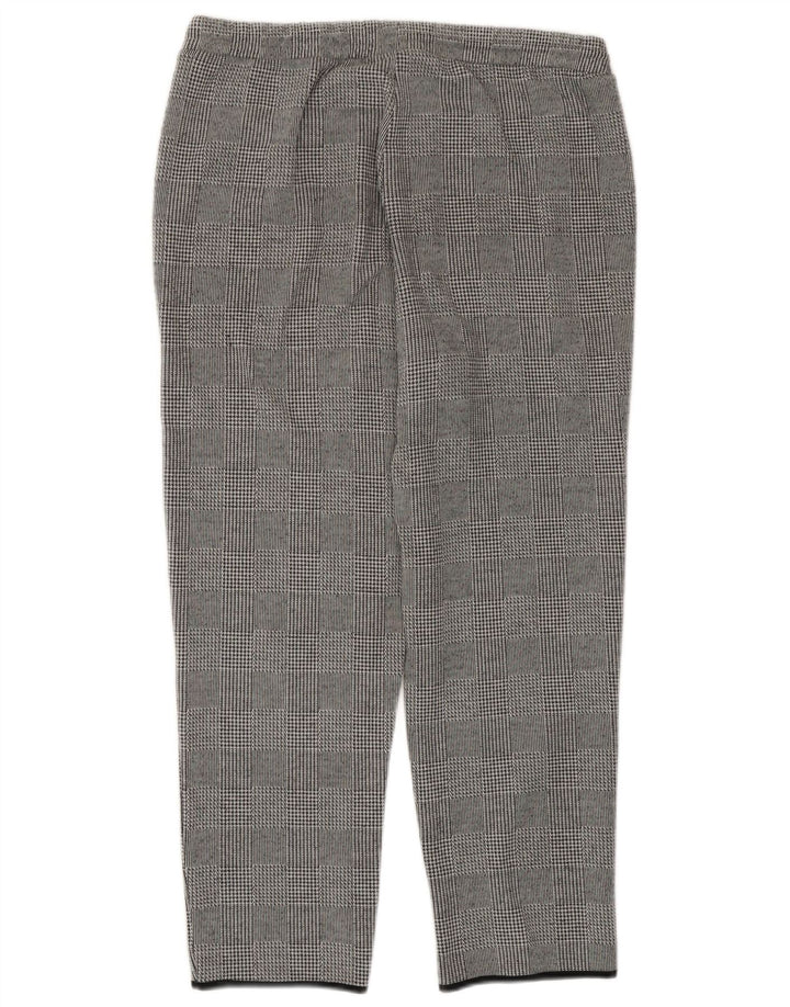 Zara Damen Crop-Trainingshose UK 12 Mittelgrauer Hahnentritt