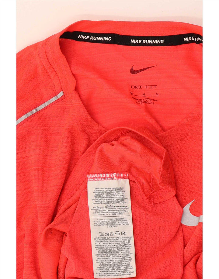 Nike Herren Dri Fit T-Shirt Top Mittelrot gestreift aus Polyester