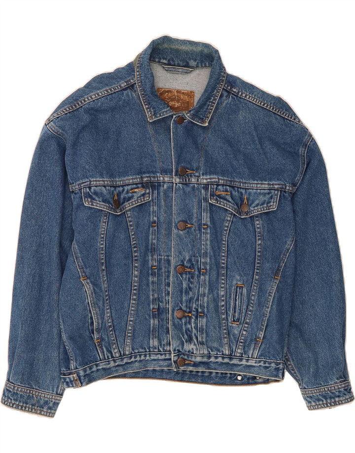 VINTAGE Mens Denim Jacket UK 38 Medium Blue Cotton Vintage Vintage and Second-Hand Vintage from Messina Hembry 