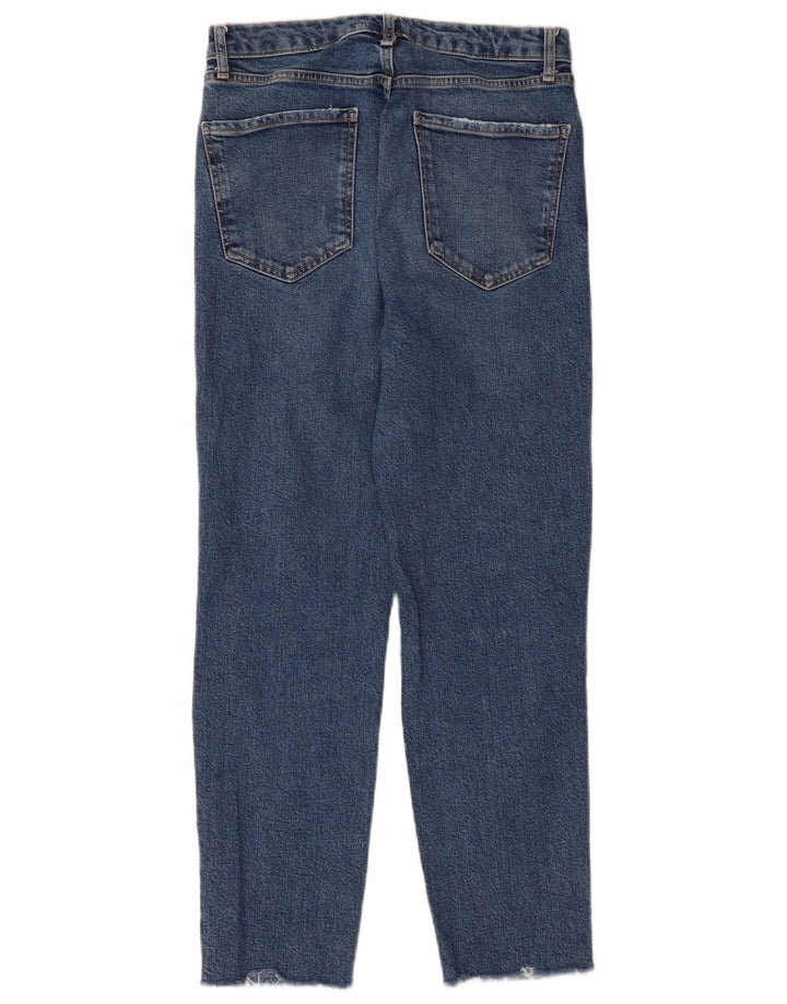 ZARA Damen Distressed Slim Jeans EU 40 Mittel W30 L26 Blau