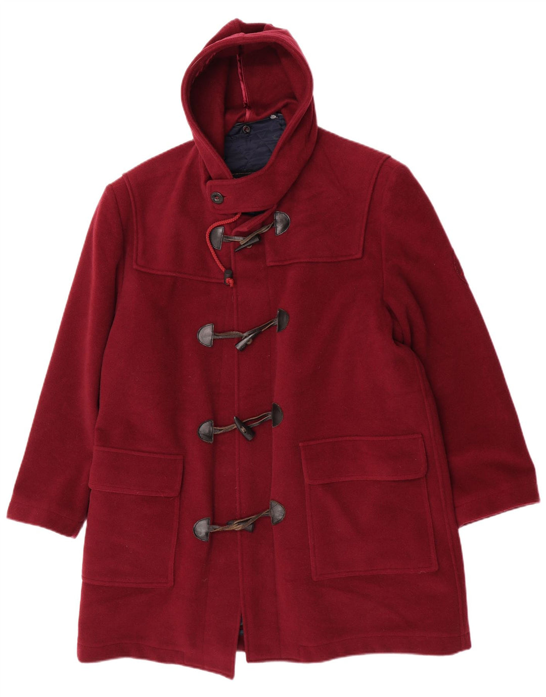Marina Yachting Herren-Dufflecoat mit Kapuze, lockere Passform, IT 48, mittelbraune Wolle