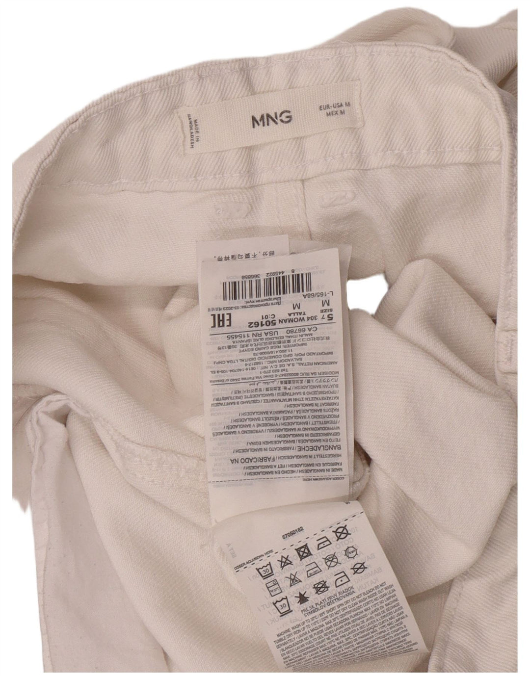 Mango Damen Jeansrock Medium W30 Weiße Baumwolle