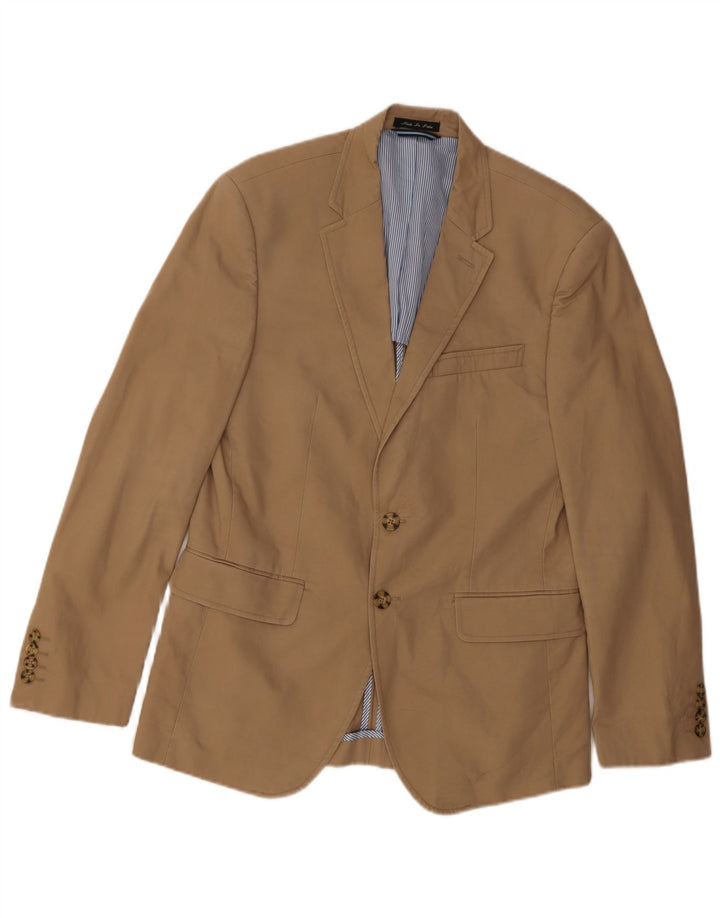 Tommy Hilfiger Herren-Blazer mit 2 Knöpfen, UK 38, mittelbeige Baumwolle