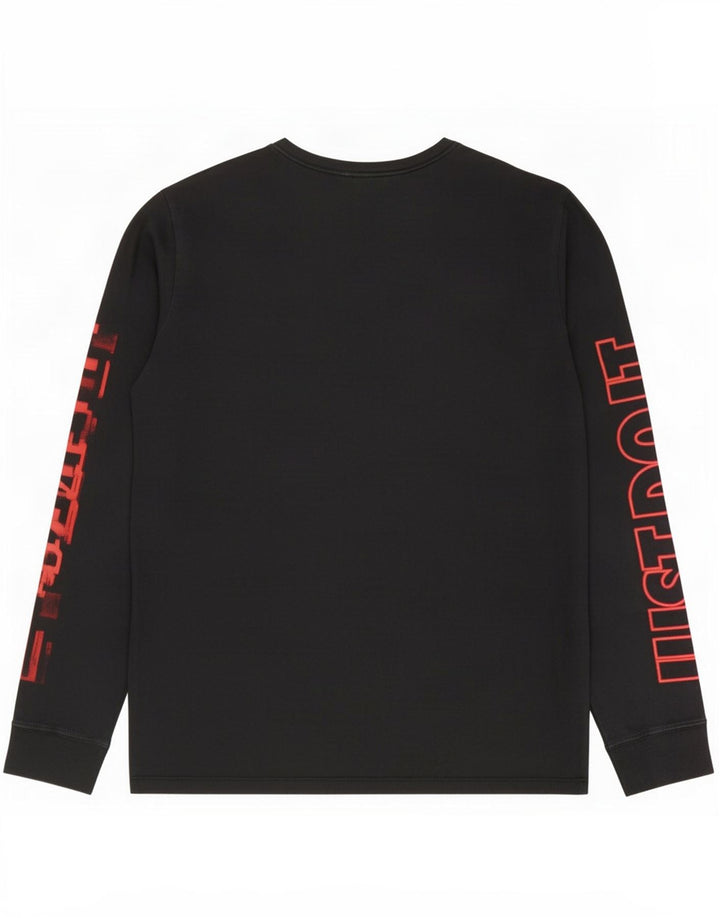Nike Herren Athletic Cut Graphic Top Langarm Große schwarze Baumwolle