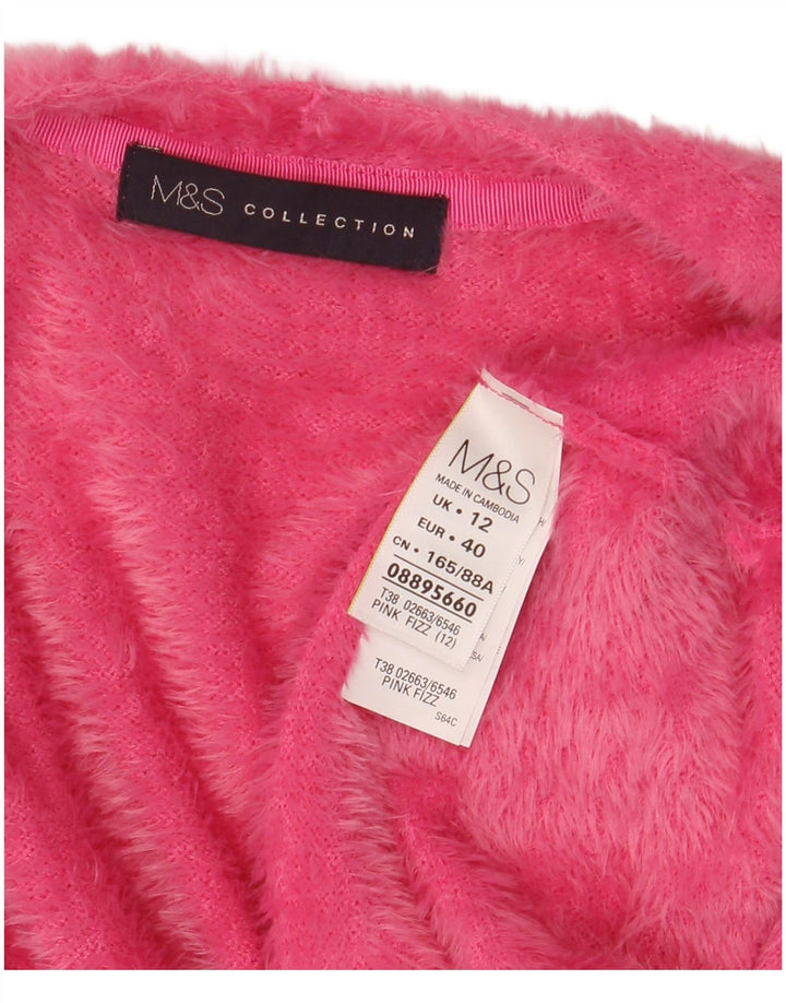 Marks & Spencer Damen Crop Open Cardigan Pullover UK 12 Mittelrosa