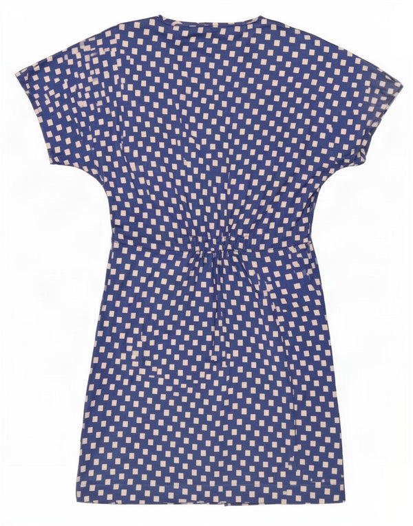 Zara Damen A-Linien-Kleid UK 10 Small Blue Geometrisch