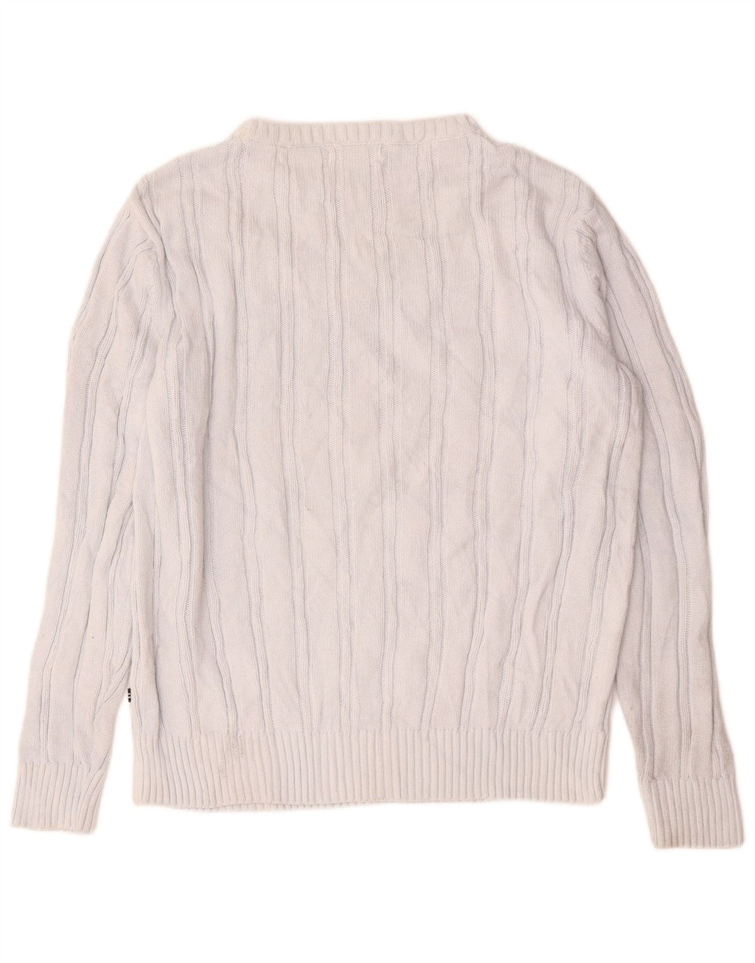 Nautica Herren-Pullover mit U-Boot-Ausschnitt, mittelweiße Baumwolle