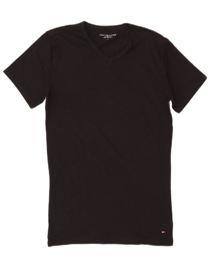 Tommy Hilfiger Herren T-Shirt Top Medium Schwarz Baumwolle