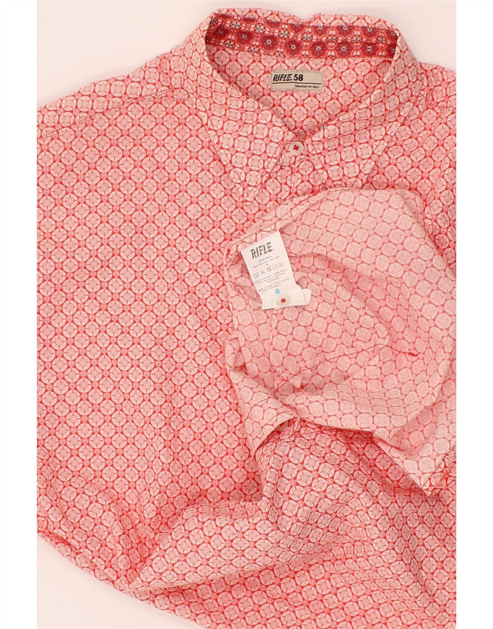 RIFLE Mens Shirt XL Red Geometric Cotton Vintage Rifle and Second-Hand Rifle from Messina Hembry 