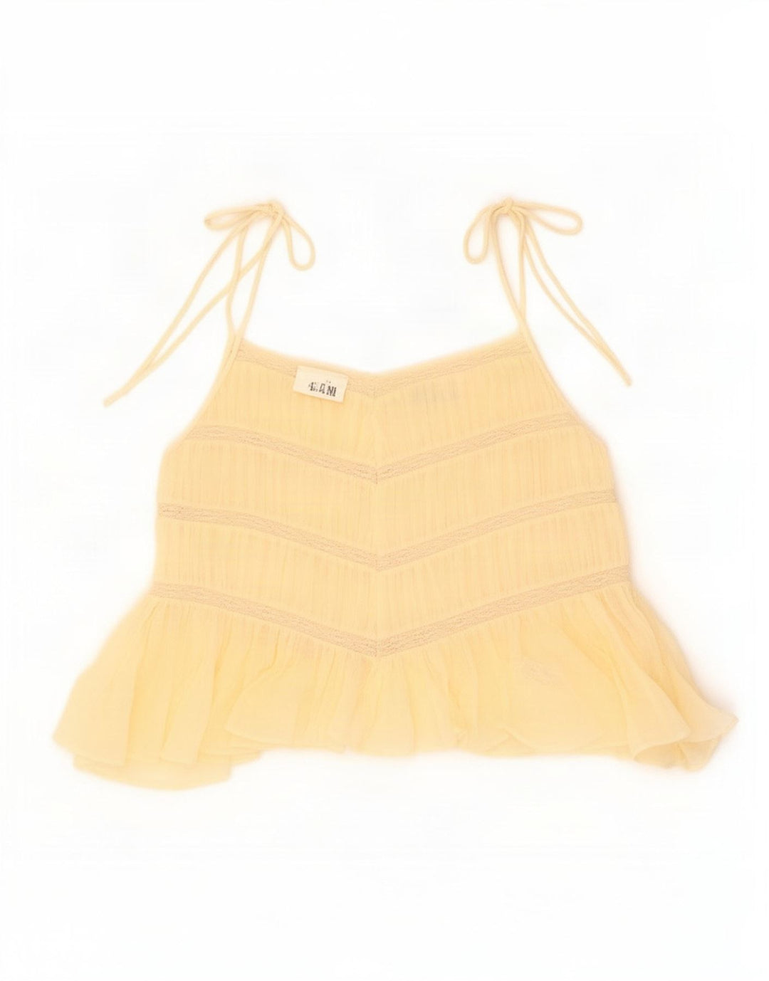 Zara Damen Cami Top UK 12 Mittelbeige Baumwolle