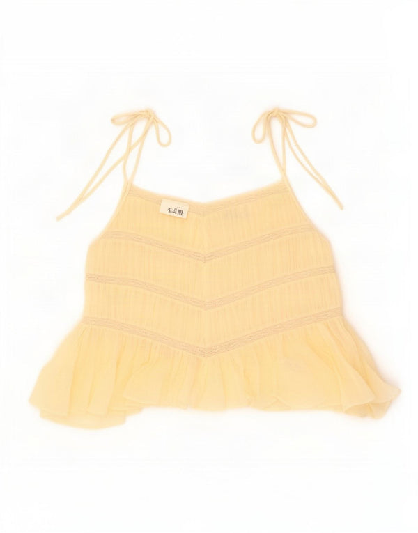 Zara Damen Cami Top UK 12 Mittelbeige Baumwolle