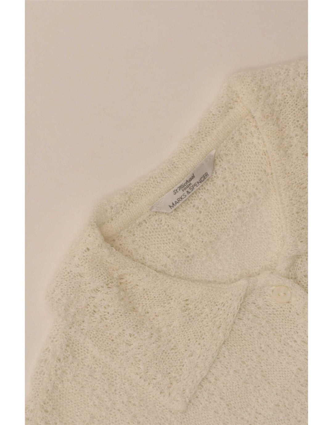 Marks & Spencer Damen Kurzarm-Hemdbluse UK 12 Medium Off White