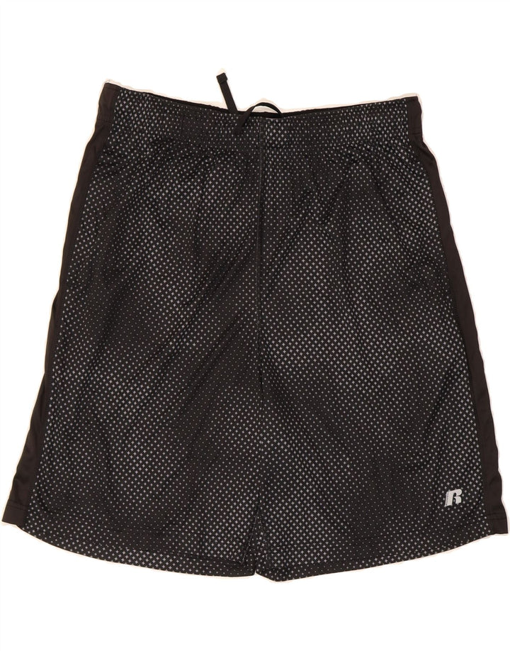 RUSSELL ATHLETIC Mens Sport Shorts Large  Black Flecked Polyester Vintage Russell Athletic and Second-Hand Russell Athletic from Messina Hembry 