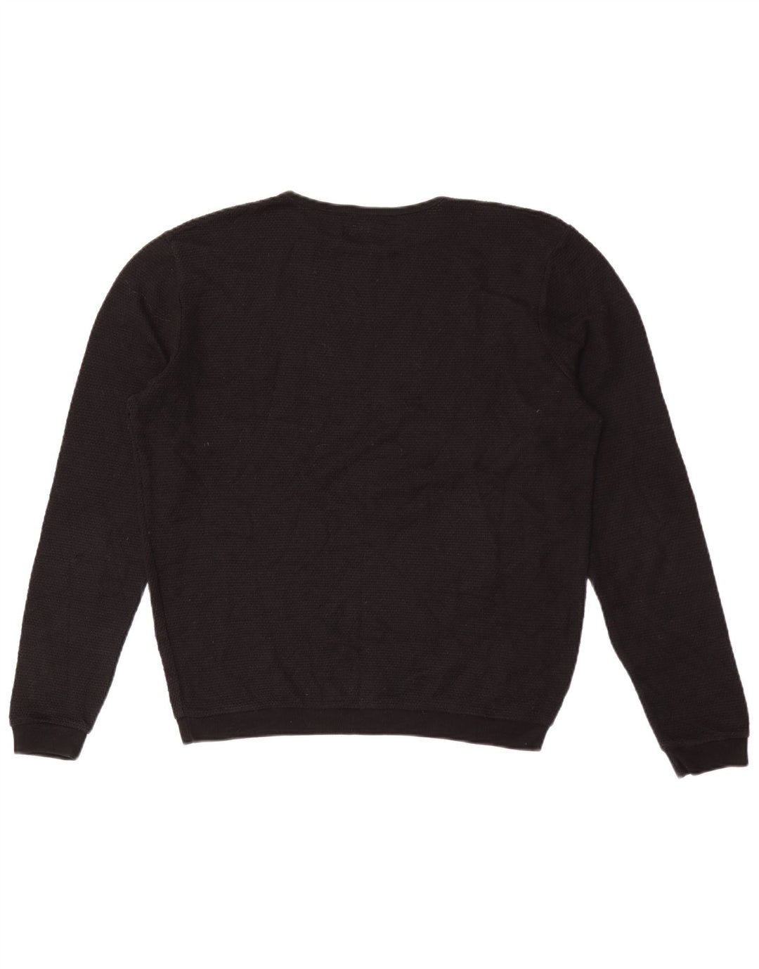 Zara Herren-Pullover mit Rundhalsausschnitt, mittlere schwarze Baumwolle