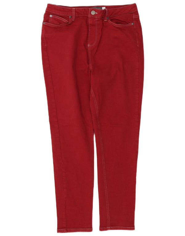 MINT VELVET Damen Slim Jeans UK 14 Large W32 L26 Rote Baumwolle