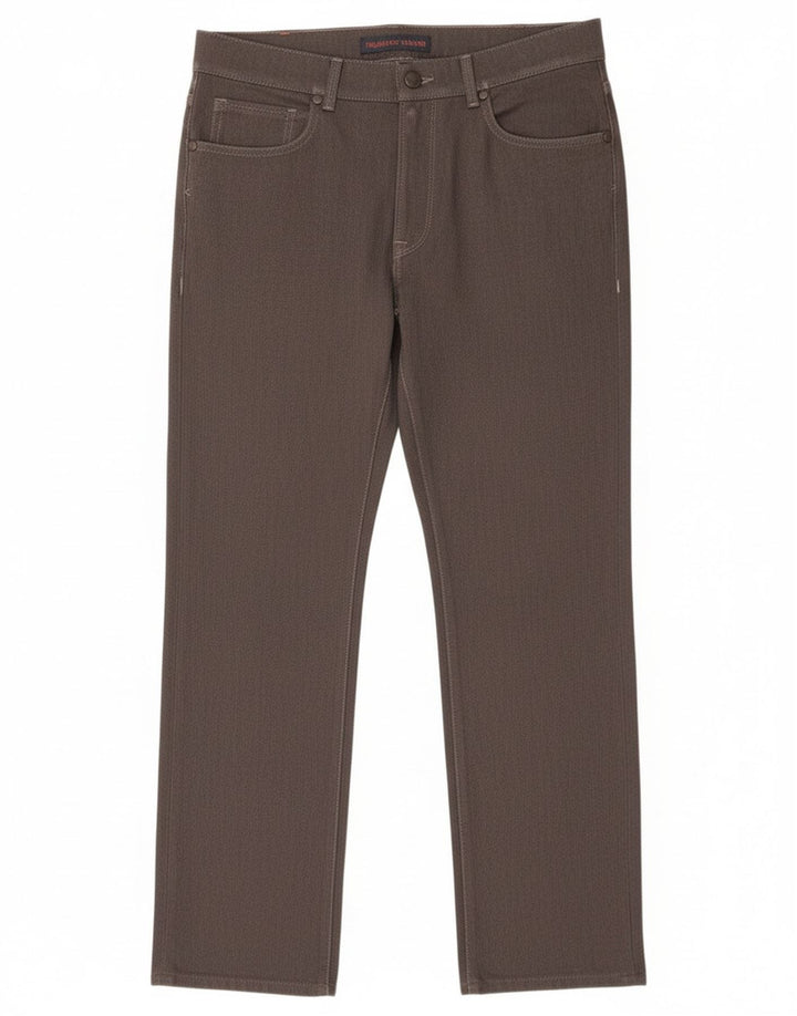 Trussardi Damen Gerade Freizeithose W33 L29 Grau Polyester