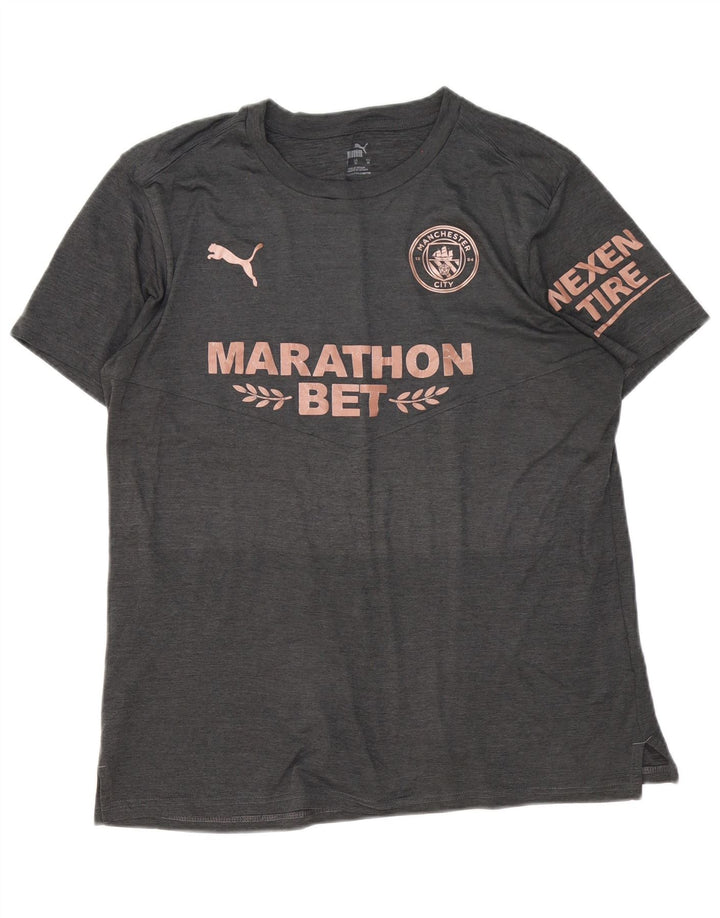 Puma Herren Grafik-T-Shirt-Oberteil Mittelgraues Polyester