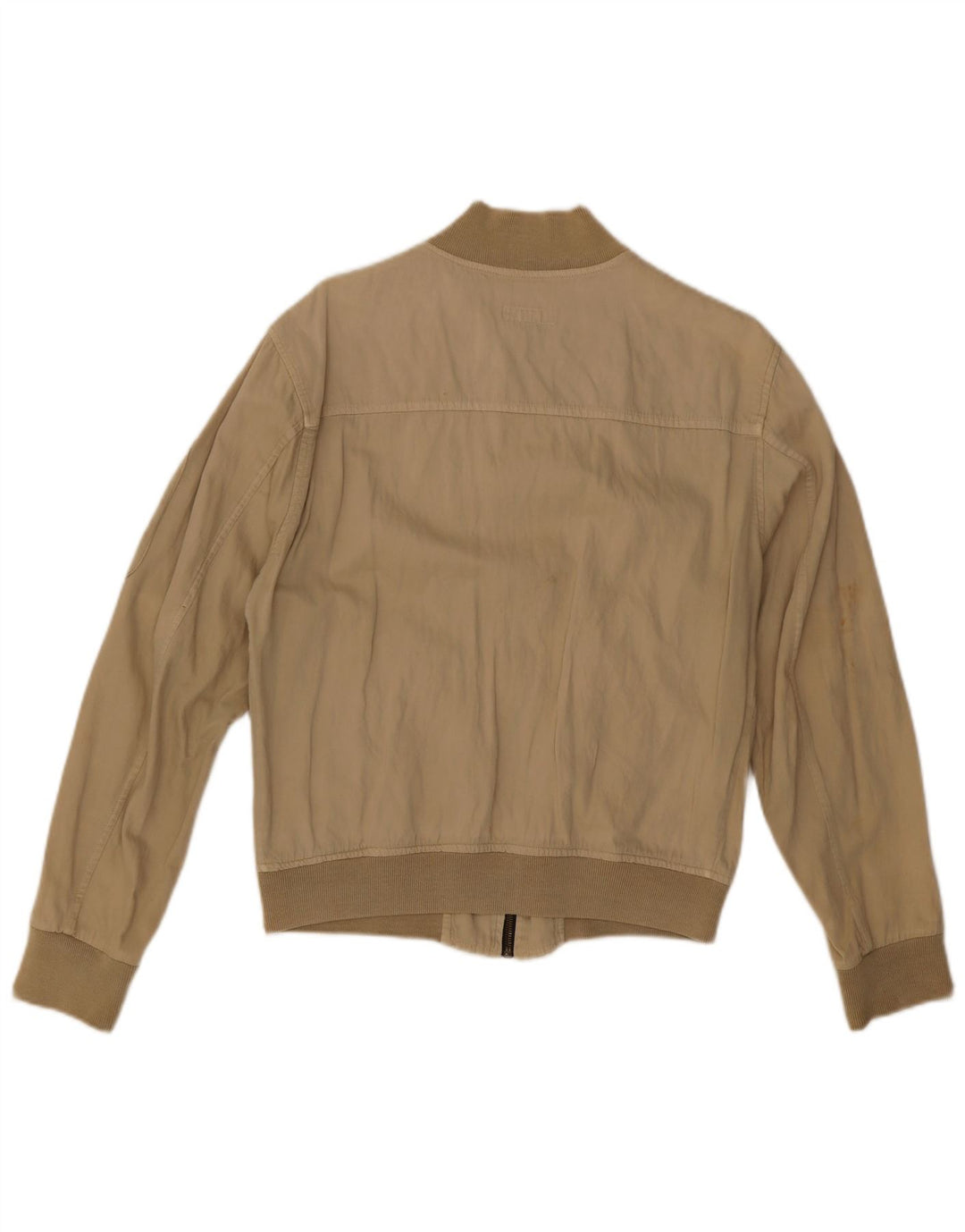 Vintage Damen Bomberjacke UK 16 Große Beige Baumwolle