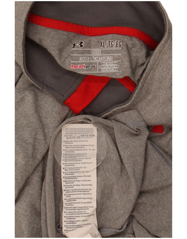 Under Armour Herren Heat Gear Zip Neck Pullover Trainingsanzug Top XL Grau